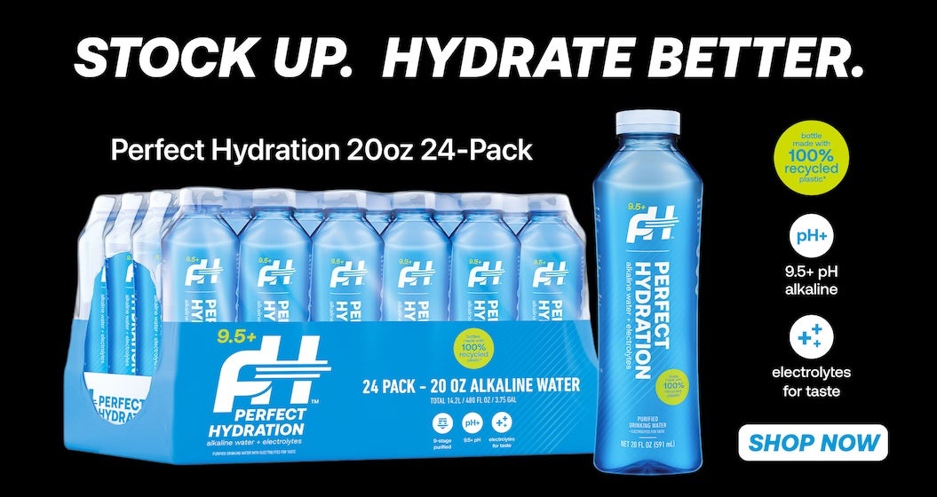 Perfect Hydration 9.5+ pH Alkaline Water + Electrolytes, 20 fl oz, 24 ct